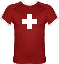 T-shirt Fit Swiss-Krzyżyk Czerwony