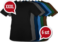 Pakiet 6 sztuk T-Shirt XXXL - Wybierz Kolory koszulki