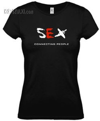 koszulka damska Sex Connecting People- CZARNA
