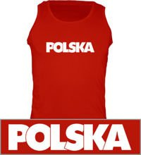 t-shirt Ramiączka TR067 napis Polska Czerwona