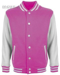 Kurtka baseball Dziecięca- Różowo-biała