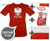 Zestaw dla kibica Reprezentacji Polski 54 tshirt trąbka flaga farbki
