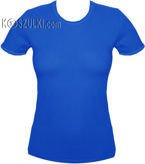 koszulka damska NIEBIESKA - niebieska lamówka
