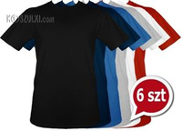 Pakiet 6 sztuk T-Shirt koszulki bez nadruku KOLOROWE