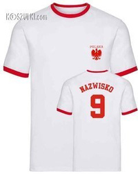 t-shirt 2K Biały mały orzeł-własne nazwisko i numer