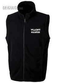 Bezrękawnik z mikropolaru z własnym nadrukiem czarny