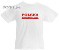 T-shirt dziecięcy Polska biało-czerwoni