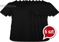 Pakiet 6 sztuk T-Shirt - CZARNY
