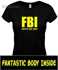 koszulka damska FBI-Fantastic Body Inside- CZARNA