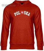 Bluza Polska reprezentacji kibica Godło z kapturem czerwona 044