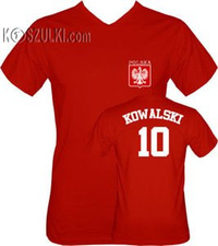 T-shirt v-Neck Polska + włane nazwisko i numer