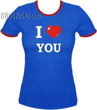 koszulka damska I Love You- NIEBIESKA