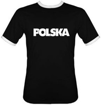 t-shirt 2K066 napis Polska Czarny
