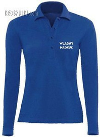 Koszulka Polo dlugi rękaw Damska z własnym nadrukiem