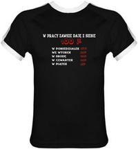 T-shirt Fit Daję z siebie w pracy 100 procent Czarny