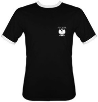 t-shirt 2K009 Polska mały Orzeł Czarny