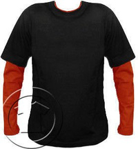 Bluza męska przedłużony rękaw Czarny- Cegła