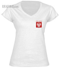 Koszulka damska V-neck małe godło