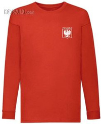 Koszulka polska dla dziecka z długim rękawem reprezentacji Male godlo