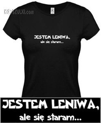 koszulka damska Jestem leniwa- CZARNA
