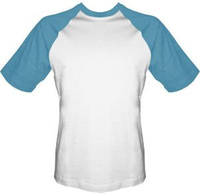 T-shirt Baseball biało-niebieski