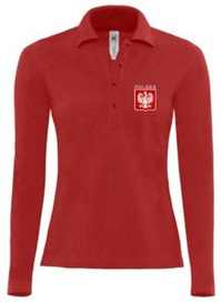 Koszulka Polo dlugi rękaw  Damska  małe godło Polska