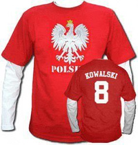Bluza męska przedłużony rękaw Orzeł Polska Nazwisko i numer