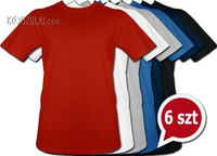 Koszulki bez nadruku kolor pakiet 6 t-shirtów Wybierz rozmiar i kolor
