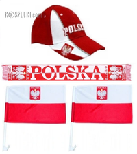 Zestaw Polska kibica 6 reprezentacji czapka z daszkiem szalik  flaga