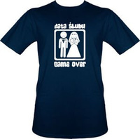 t-shirt Game Over Kawalerski  Ślub Data