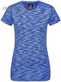 Koszulka treningowa damska szybkoschnąca- Niebieski melanż