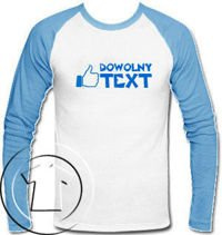 Longsleeve Męski biało niebieski - Super - dowolny text