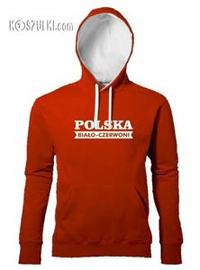 Bluza Polska z kapturem Kontrast Polska Biało-czerwoni