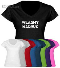Koszulka damska V-neck Dowolny Text