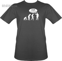 t-shirt ewolucja Stop following me