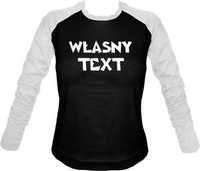 Longsleeve Damski dowolny tekst czarno-biały