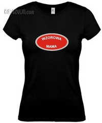koszulka damska Wzorowa Mama- CZARNA