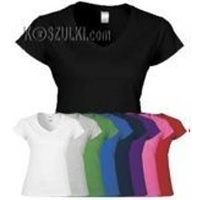 Koszulka damska V-neck bez nadruku