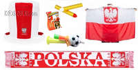Zestaw Polska kibica reprezentacji euro 2024  szalik flaga czapka trabka polski 64