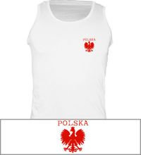 t-shirt Ramiączka TR008 Polska mały Orzeł Biały