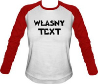 Longsleeve Damski dowolny tekst biało-czerwony