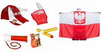 Zestaw Polska kibica euro 2024 reprezentacji czapka flaga trabka farby 60