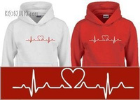 Zestaw bluz z kapturem EKG serce