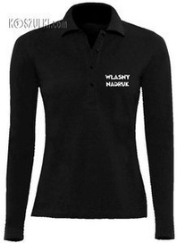 Koszulka Polo dlugi rękaw Damska z własnym nadrukiem