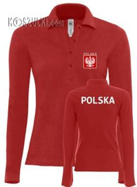 Koszulka Polo damska z dlugim rękawem Polska