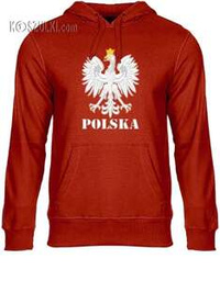 Bluza z kapturem Orzeł– Polska,czerwona