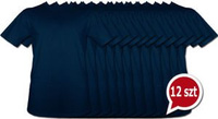 Koszulki Granatowe bez nadruku pakiet promocyjny 12szt