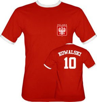 t-shirt 2K Czerwony Polska -własne nazwisko i numer