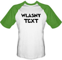 t-shirt Baseball dowolny tekst- biało-zielony