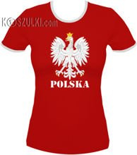 koszulka damska Kd001 Orzeł Polska- Czerwony